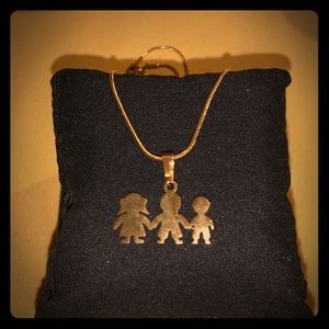 Girl and 2 boys charm with necklace